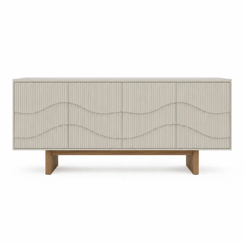 Szafka do przechowywania MDF drewno 160x45x75 cm beżowy