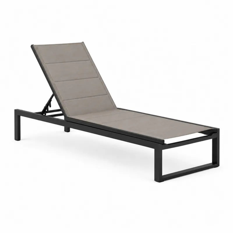 Leżak ogrodowy metalowy regulowany szaro-czarny 200x65x38 cm