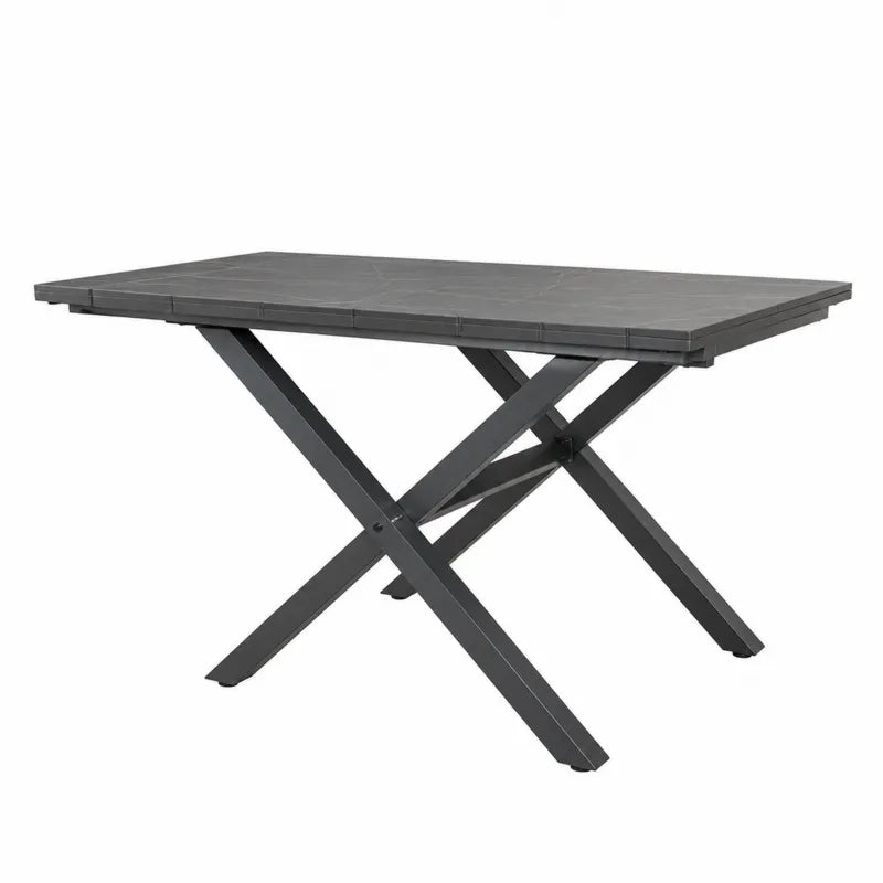 Prostokątny stół ogrodowy z aluminiowym blatem ciemnoszary 150x90 cm