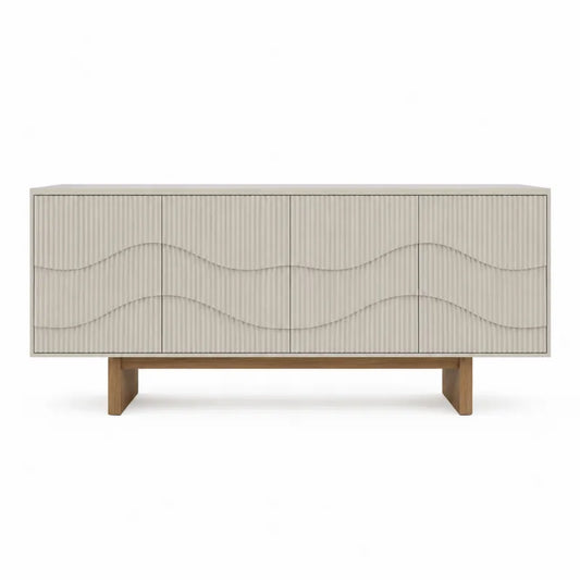 Szafka do przechowywania MDF drewno 160x45x75 cm beżowy