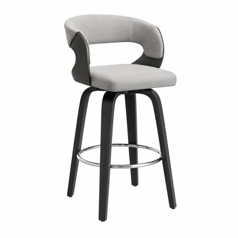 Hoker obrotowy drewno szary 110 cm