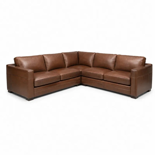Narożna sofa skórzana brązowa, 300x200x90 cm