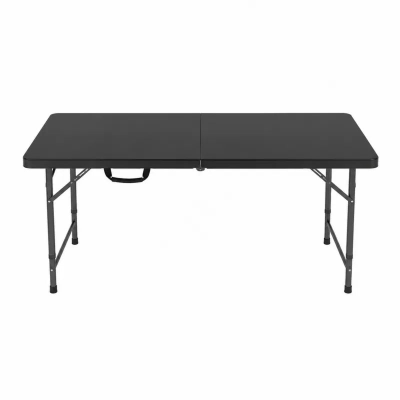 Składany stół ogrodowy czarny metal i polipropylen 120x60x70cm