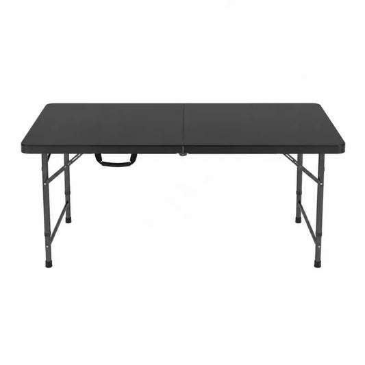 Składany stół ogrodowy czarny metal i polipropylen 120x60x70cm