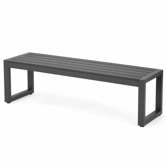 Ławka aluminiowa prostokątna ciemnoszara 150 cm