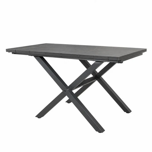 Prostokątny stół ogrodowy z aluminiowym blatem ciemnoszary 150x90 cm