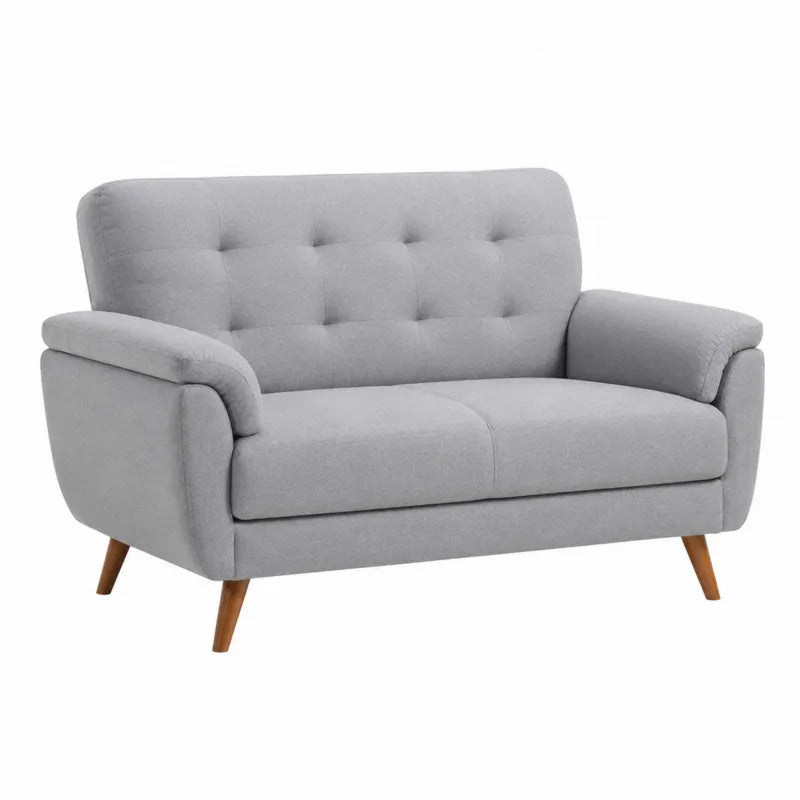 Sofa dwuosobowa z tkaniny poliestrowej, szara, 140x80x85 cm